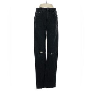 Agolde Cherie High Rise Straight Black Denim Jeans